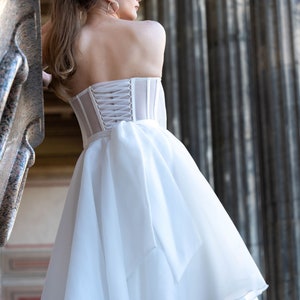 Summer wedding dress,organza bridal dress, formal white dress, simple wedding gown, retro wedding dress, victorian dress, summer dress, image 7