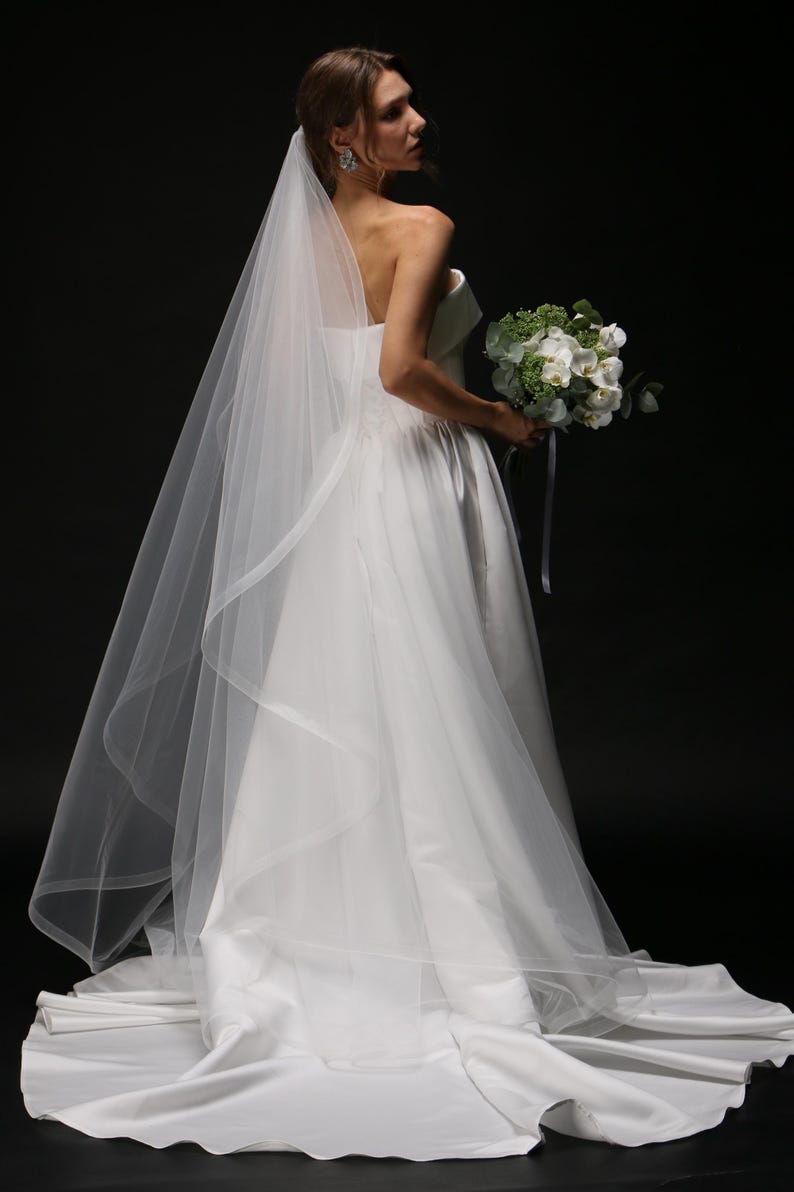 chapel wedding veil 79 inch single tier cascade