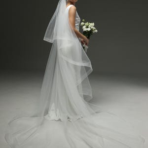 cathedral veil 108 inch wide horsehair edge