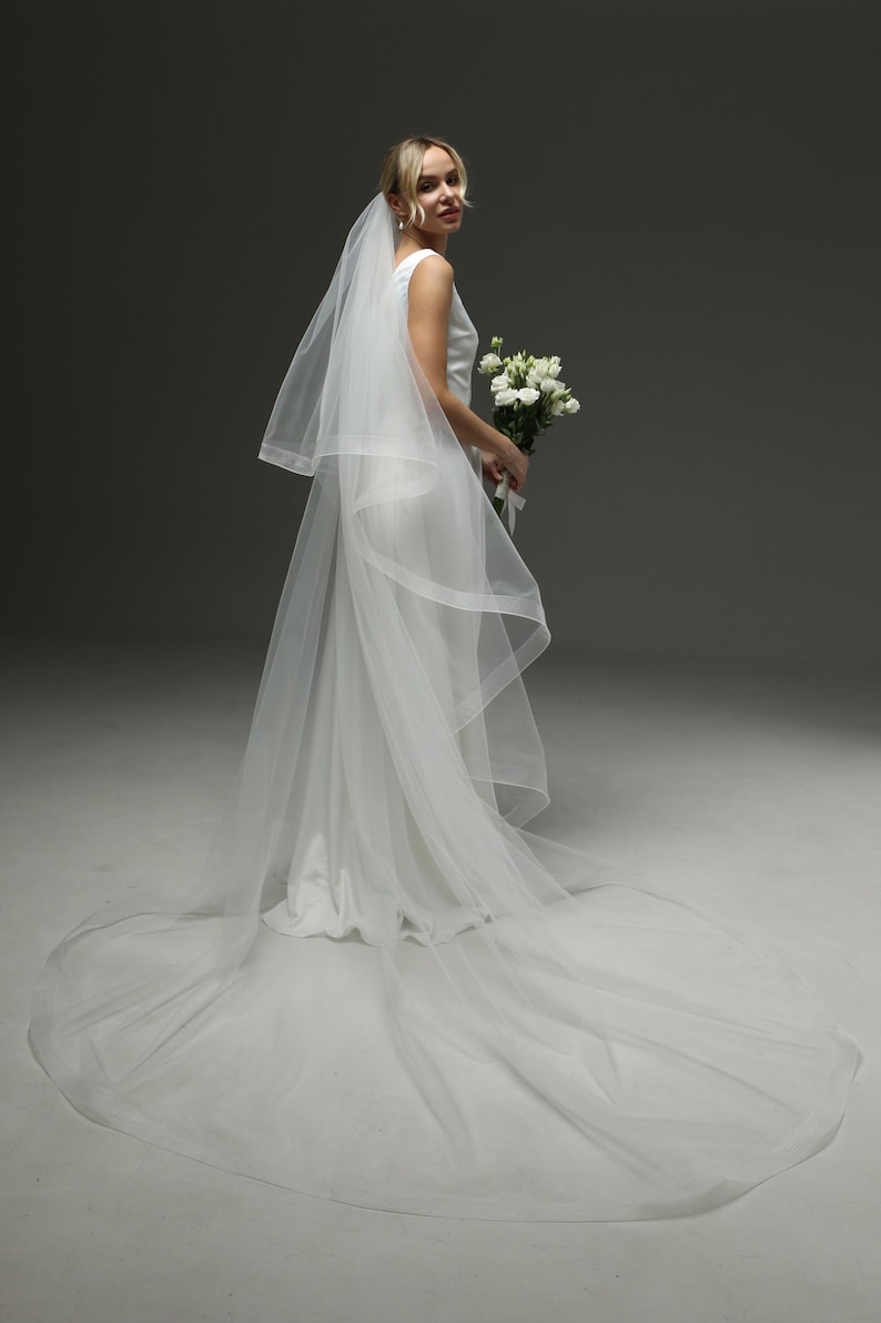 cathedral veil 108 inch wide horsehair edge