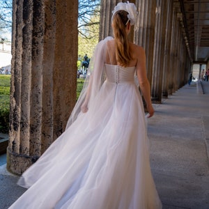 Wedding dress with 3D flowers,fairy wedding dress, tulle wedding dress, gothic wedding dress, quinceanera dress, couture dress image 9