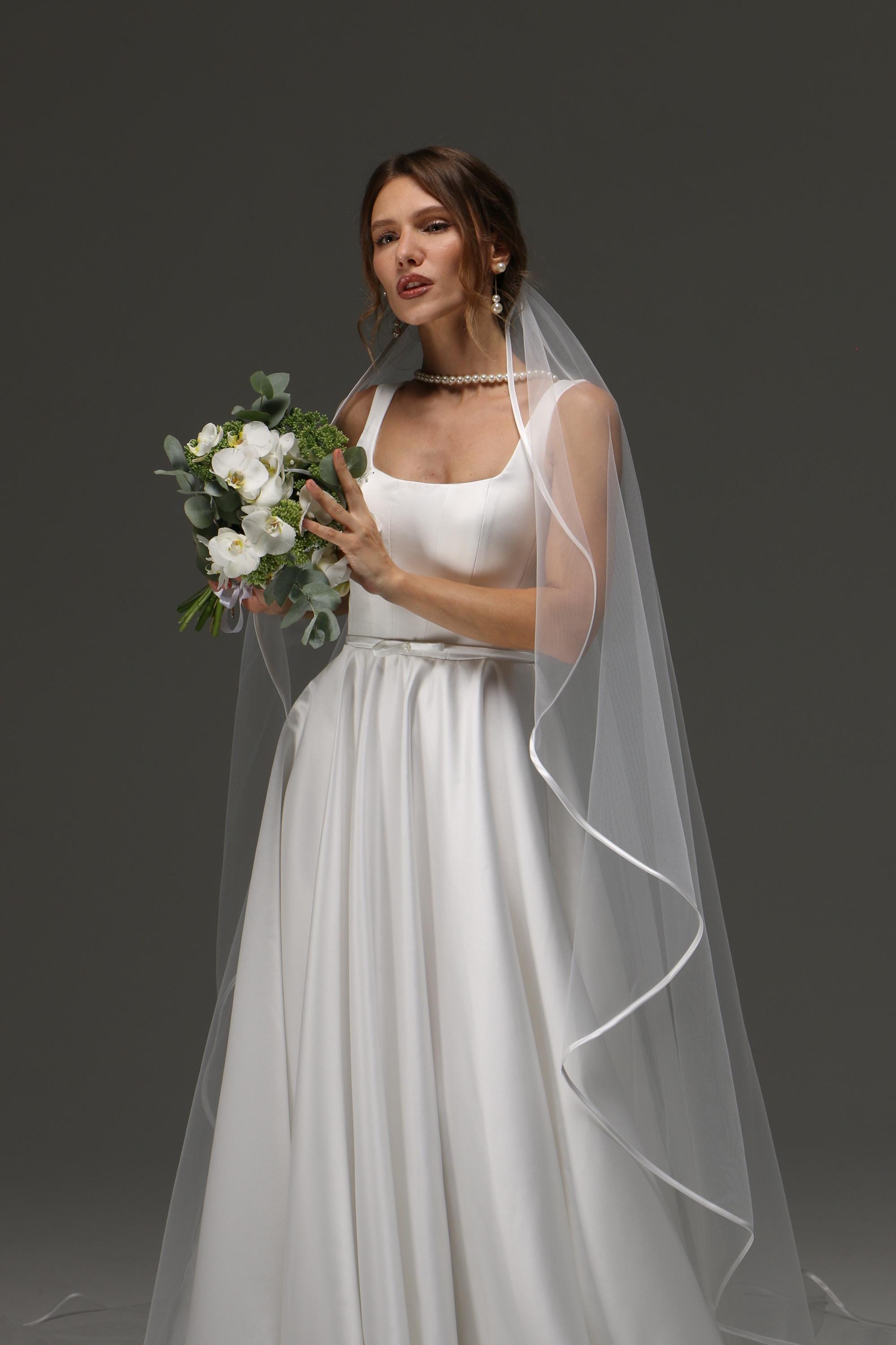 NEW cathedral wedding veil, soft english net, raw edge, 108” wide il_fullxfull.6299163027_bwiv.  main image 4