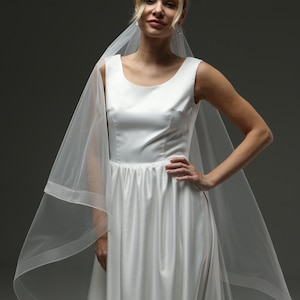 wide edge veil flowing soft tulle