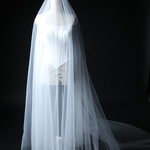 two tier veil raw edge elegant silhouette