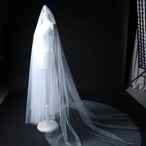 dramatic bridal veil sheer tulle long blusher