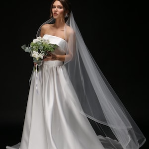 long bridal veil elegant classic style