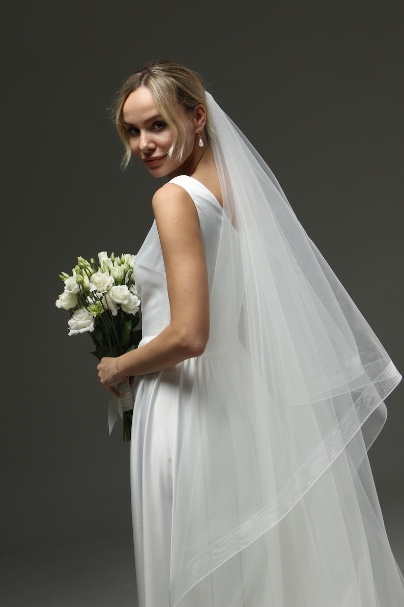 soft tulle veil elegant movement bridal