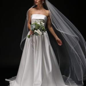 cascade veil soft flow bridal look