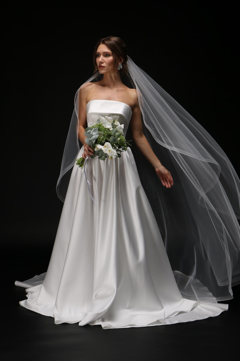 cascade veil soft flow bridal look