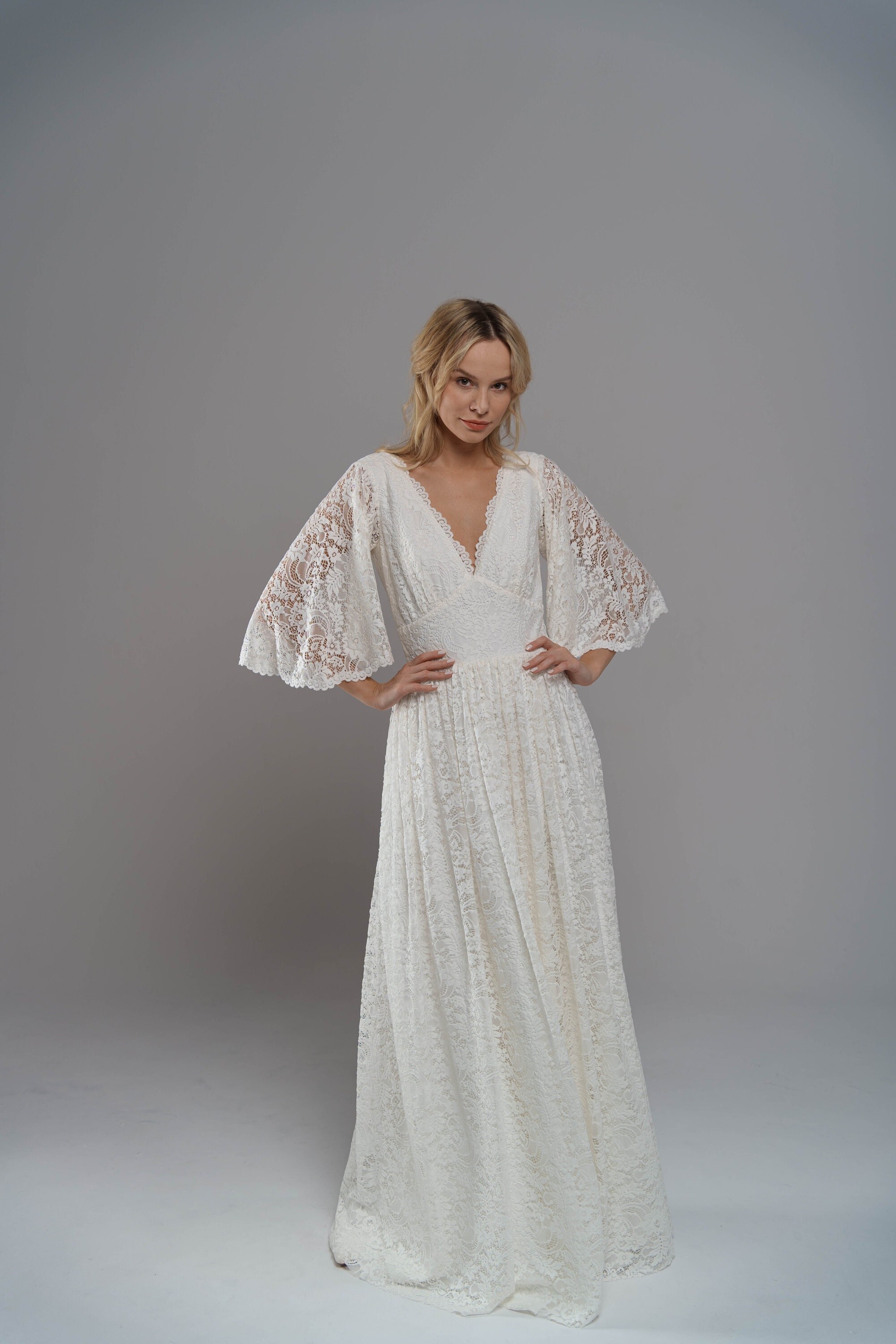 Lace Sleeve Dress Etsy Canada