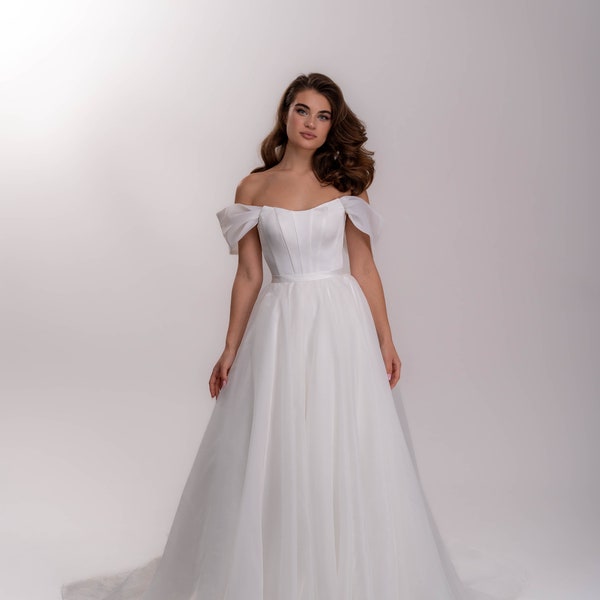 Empfang Kleid. Winter Brautkleid | Romantisches weißes Kleid | Schlichtes Brautkleid | Elopement Kleid, rustikales Brautkleid