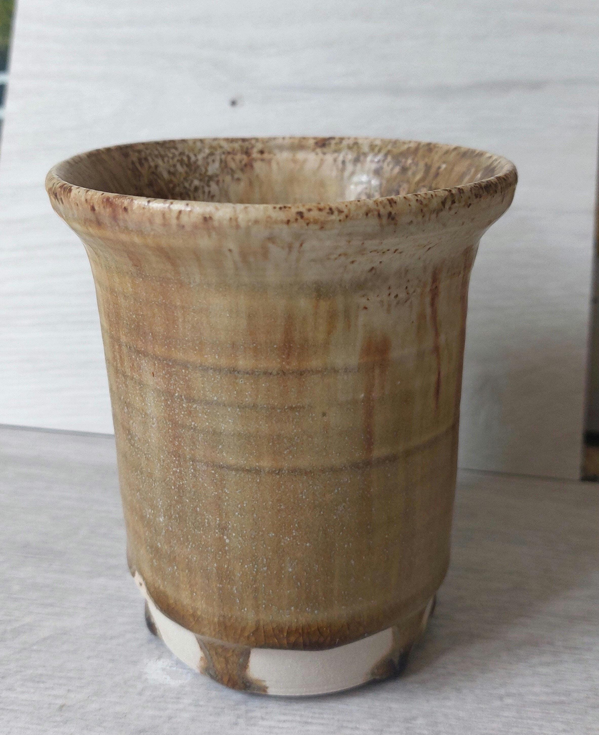 Stoneware Rustic Drip Glaze Pot, Planter. Bonsai - Wabi-Sabi aesthetic