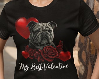 Bulldog Valentine's Day T-Shirt, Bulldog Lover Gift