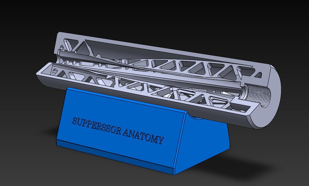 Spiralized Suppressor/silencer Anatomy for 3D Printing - Etsy