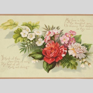 Arte para moldura de TV Samsung, cartão postal vintage de Dia dos Namorados, download instantâneo, arte para moldura de TV, arte para a TV Frame, arte digital, flores e poema