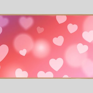 Samsung Frame TV Art, Valentine&#39;s Day Hearts, Instant Download, TV Frame Art, Hearts Background, TV Art, Fine Art, Digital Art, Pink Hearts