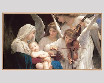 Samsung Frame TV Art, The Angels Song by Bouguereau, Instant Download, TV Frame Art, Oil Painting, Fine Art, Digital Art, FRAME Tv Art