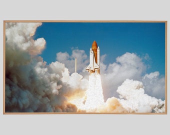 Space Shuttle Launch Samsung Frame TV Art: Digital Oil Painting (Instant Download)