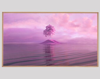 Isla del Árbol Rosa: Arte surrealista en 4K para Samsung Frame TV (Descarga digital)
