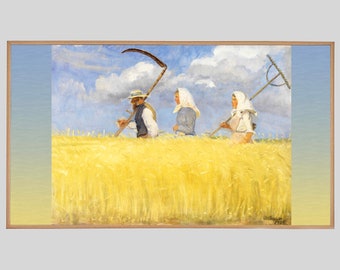 Samsung Frame TV Art, Harvesters by Anna Ancher, Instant Download, TV Frame Art, TV Art, Fine Art, Digital Art, Ancher Painting