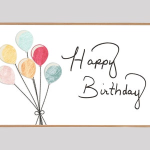 Samsung Frame TV Art: Happy Birthday Balloons (Instant Download)