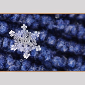 Samsung Frame TV Art, Winter Snowflake, Instant Download, TV Frame Art, Real Snowflake, Winter Art, Cabin Art, Nature Art