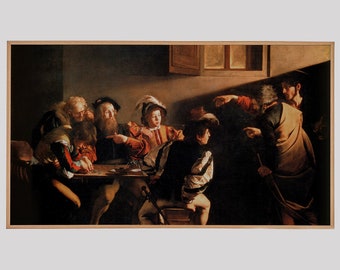 Samsung Frame TV Art, The Calling of St Matthew by Caravaggio, Instant Download, TV Frame Art, TV Art, Fine Art, Digital Painting, Tv Art