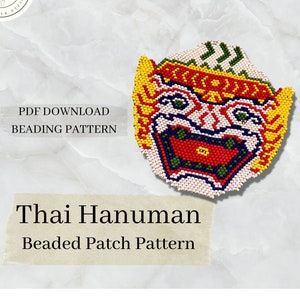 Pärlmönster i thailändsk Hanuman-mask _ Pärlmönster _ Design med fröpärlor