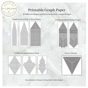 Beading Graph Paper _ Draw Your Designs _ Brick Stitch Paper _ Peyote Graph _ Two Drop Brick Stitch Graph Paper _ Beaded Earring Graph Paper