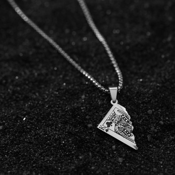 Zerbrochene Skatkarte Kette Unisex Weihnachtsgeschenk, skat playing card pendant, broken playing card, pendant with necklace, streetwear