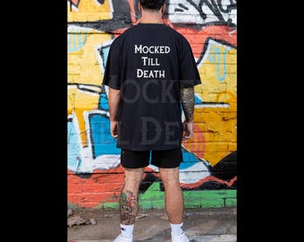 Comfort Colors C1717 Schwarz Mockup Oversized Schwarzes Tshirt Mockup Trendy Lifestyle Mockup Comfort Colors Schwarz Shirt Ästhetik