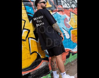 Comfort Colors C1717 Schwarz Mockup Oversized Schwarzes Tshirt Mockup Trendy Lifestyle Mockup Comfort Colors Schwarz Shirt Ästhetik