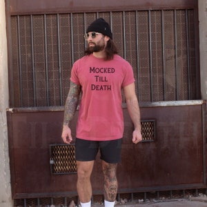 Comfort Colors C1717 Crimson Mockup Oversized Tshirt Mockup Trendy Tattoo Lifestyle Mockup Comfort Colors Red Colored Shirt Aesthetic