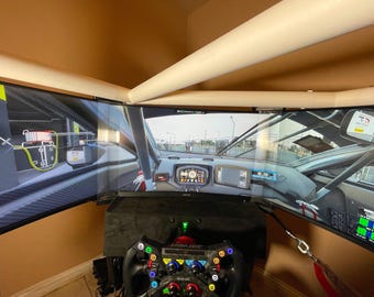 Immersive Modular Sim Racing Roll Cage Kit - Adjustable Monitor Frame