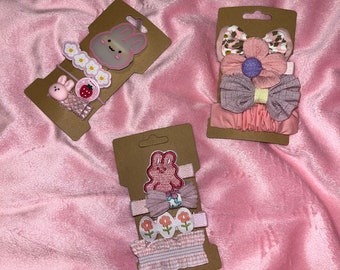 4pc set cute bow ties and hair pins