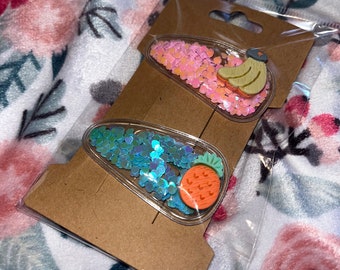 2pcs hair pins rainbow mermaid fruits star unicorn