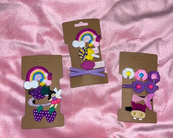 4pcs cute purple hair pins and clip’s accessories set