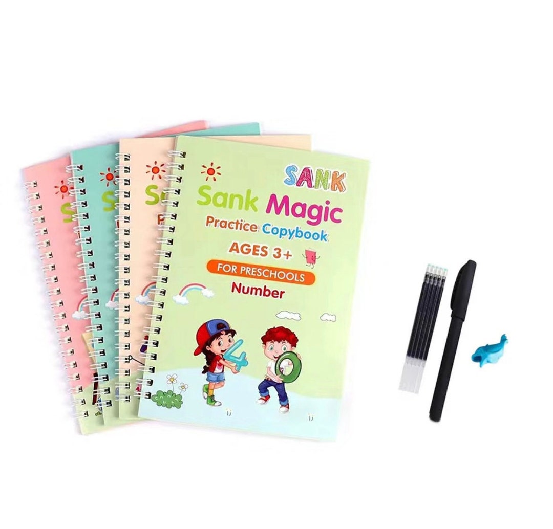Writing Excercise Book 11pcs Kids Reusable Writing Stencil-print Hand Write Exercise Book ...