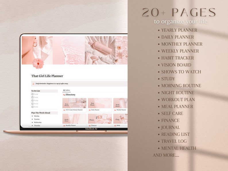 Notion Template 2024 Aesthetic Planner Daily Notion Notion Etsy Australia