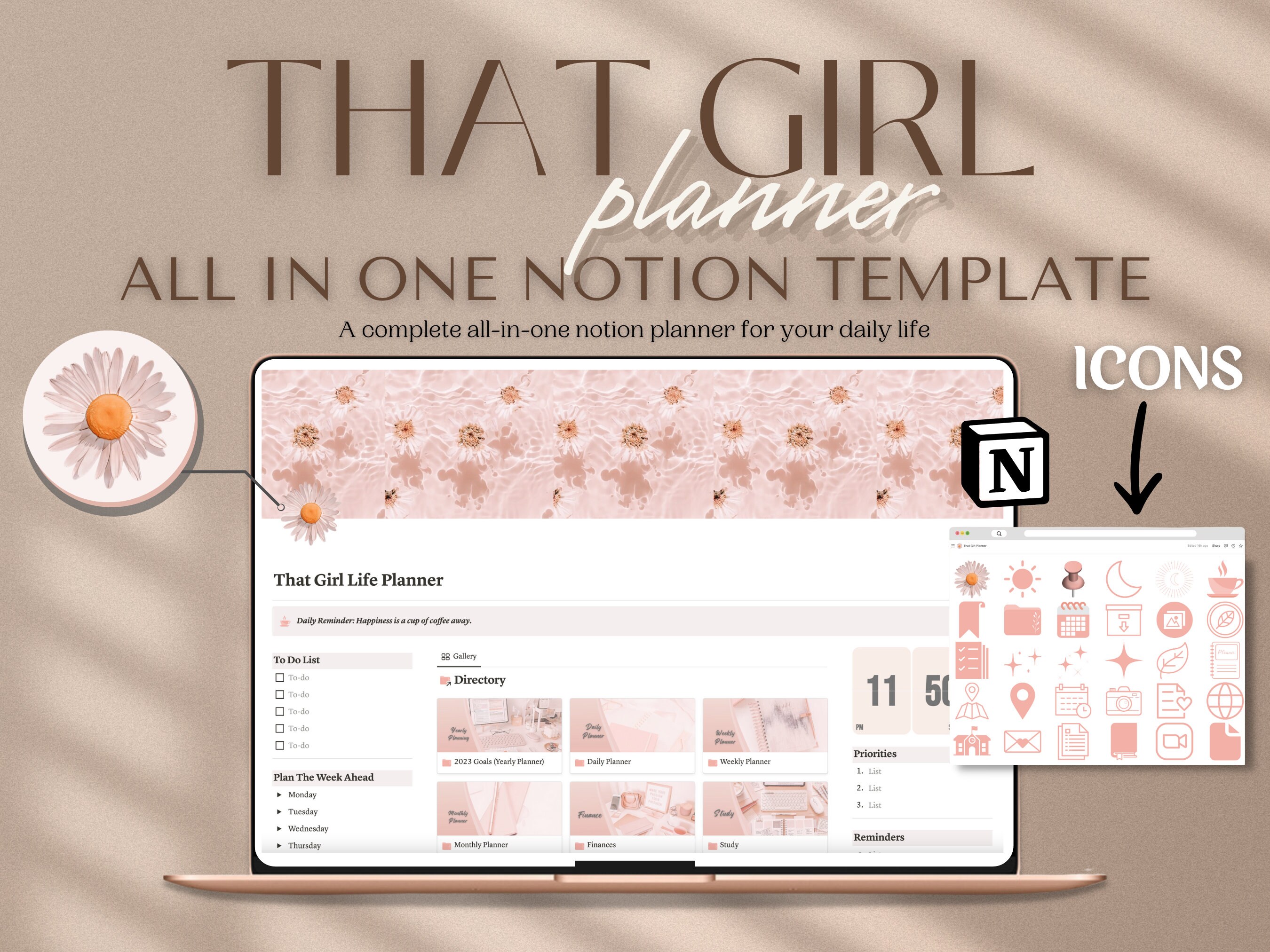Notion Template 2024 Aesthetic Planner Daily Notion Notion - Etsy