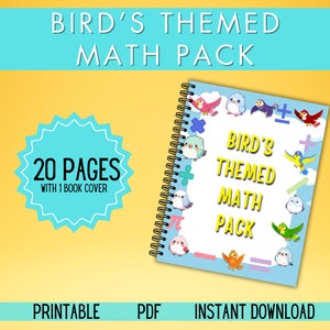 Bird Themed Math Workbook Kids Math Worksheet Printable Math Worksheet Preschool Math Kindergarten Math
