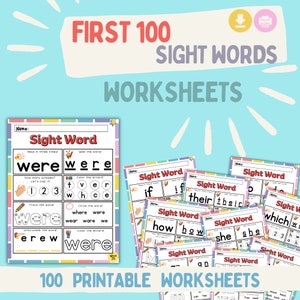 Educational Sight Word Pack: Develop Reading Skills with Fry 100 Sight Words - Great for Homeschooling and Kindergarten!