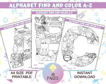 Fun ABC Alphabet Coloring Pages for Kids - Printable Activity Pack! Find and color.