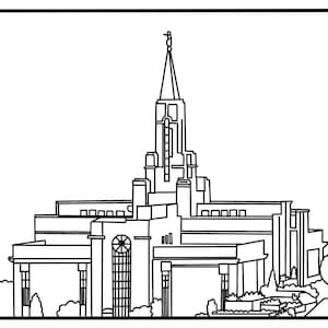 Church of Jesus Christ Idaho Falls temple outline.