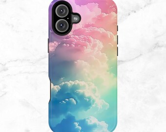 MAGSAFE Rainbow Clouds Phone Case: Magnetic iPhone Case