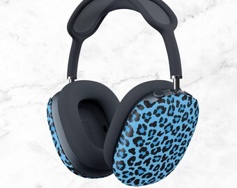 Étui bleu léopard pour Airpods Max : étui pour casque à clipser