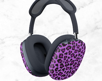 Étui violet léopard pour Airpods Max : étui pour casque à clipser