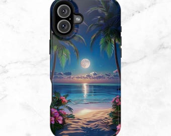 Coque de portable MAGSAFE Full Moon Beach : Coque magnétique pour iPhone