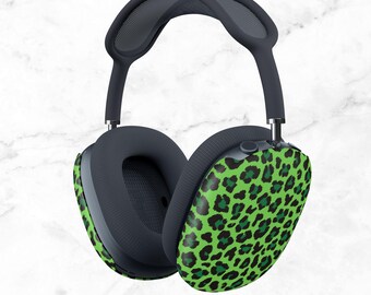 Green Leopard Airpods Max Case: Snap On Headphone Cover