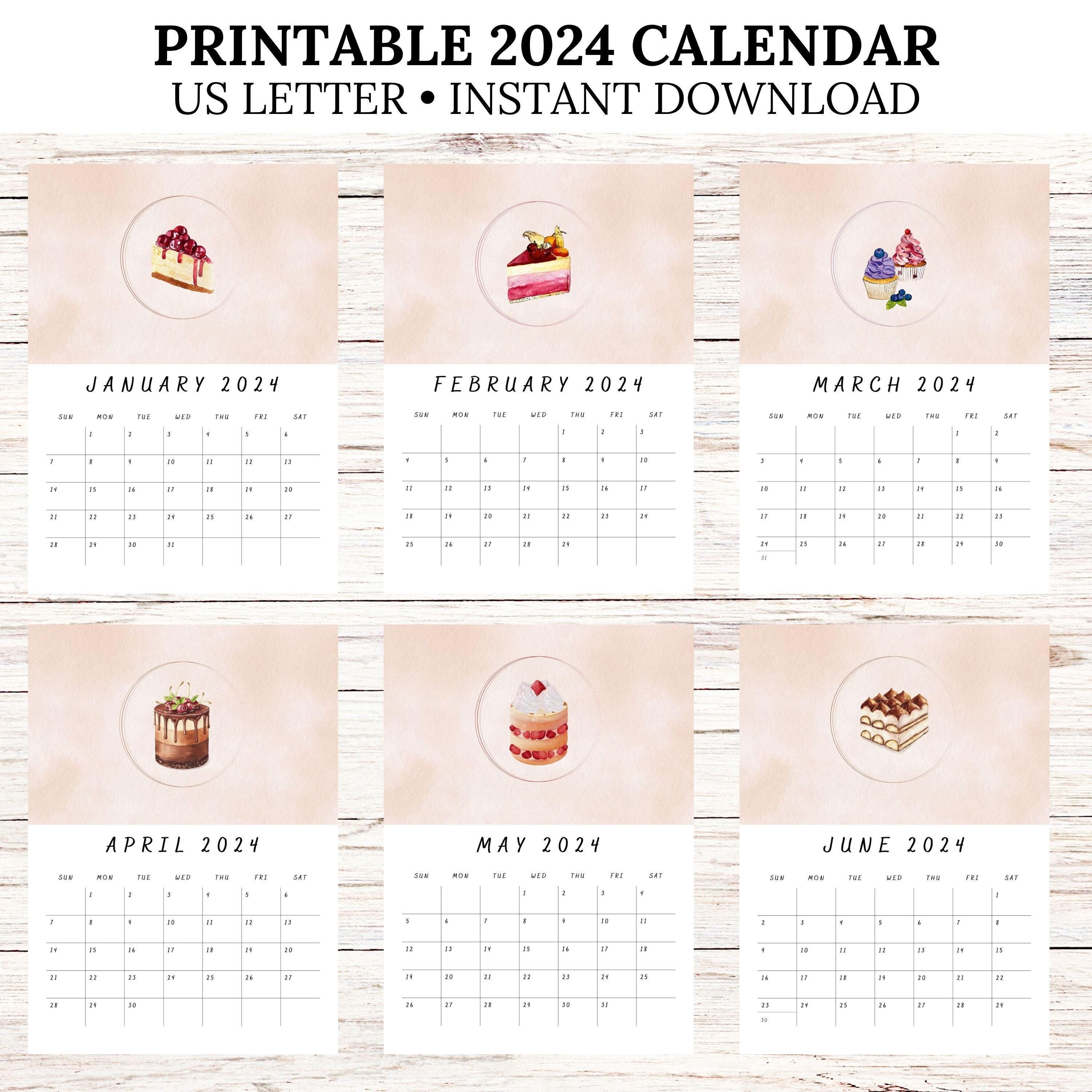 Printable 2024 Calendar, Printable Calendar 2024, Printable Vertical
